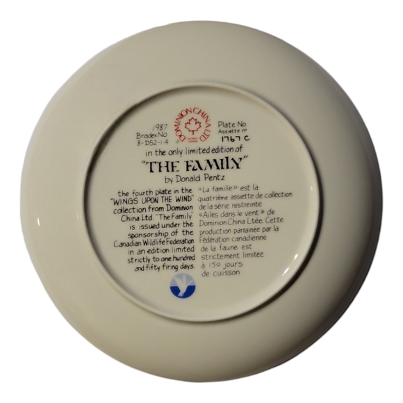 Vtg 87 The Family Donald Pentz 4th Wings Upon the Wind Canadian Geese Plate - Picture 2 of 3